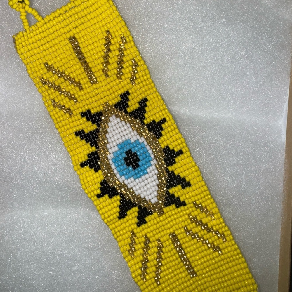 New🚨 evil eye ✨yellow beed bracelet - Picture 2 of 2